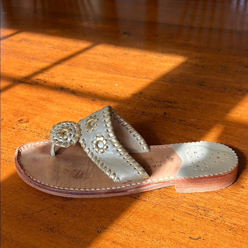 Jack Rogers Gold Leather Women's Sandals